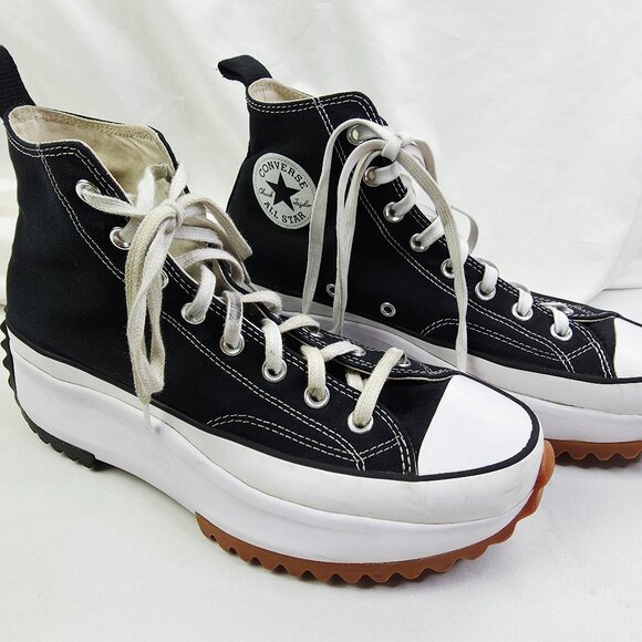 Converse Run Star Hike Size 10 Mens Or 11.5 Womens Black Hi Platform Sneakers - Picture 11 of 15